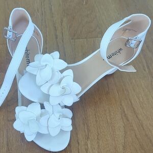 White Floral Heels